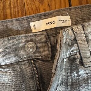 MNG Mango Silver Metallic Jeans, US Size 6, worn twice